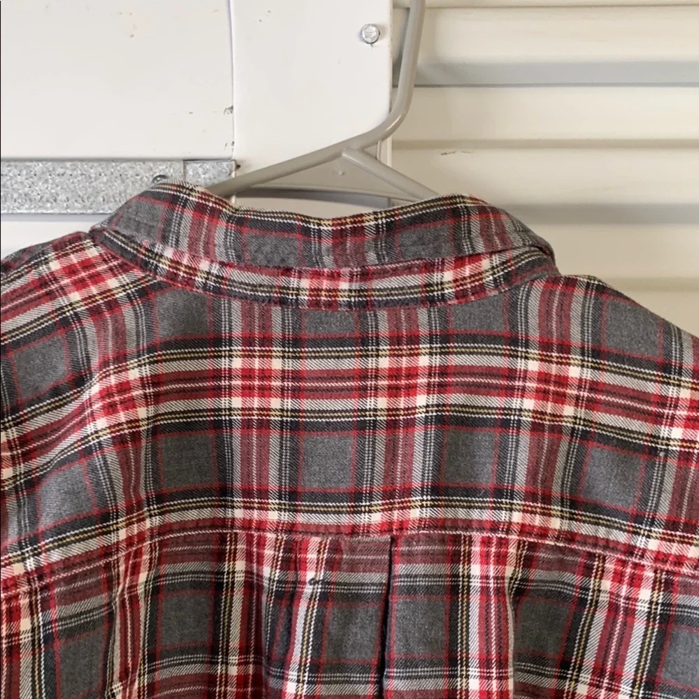 J. Crew Red and Gray Checkered Shirt